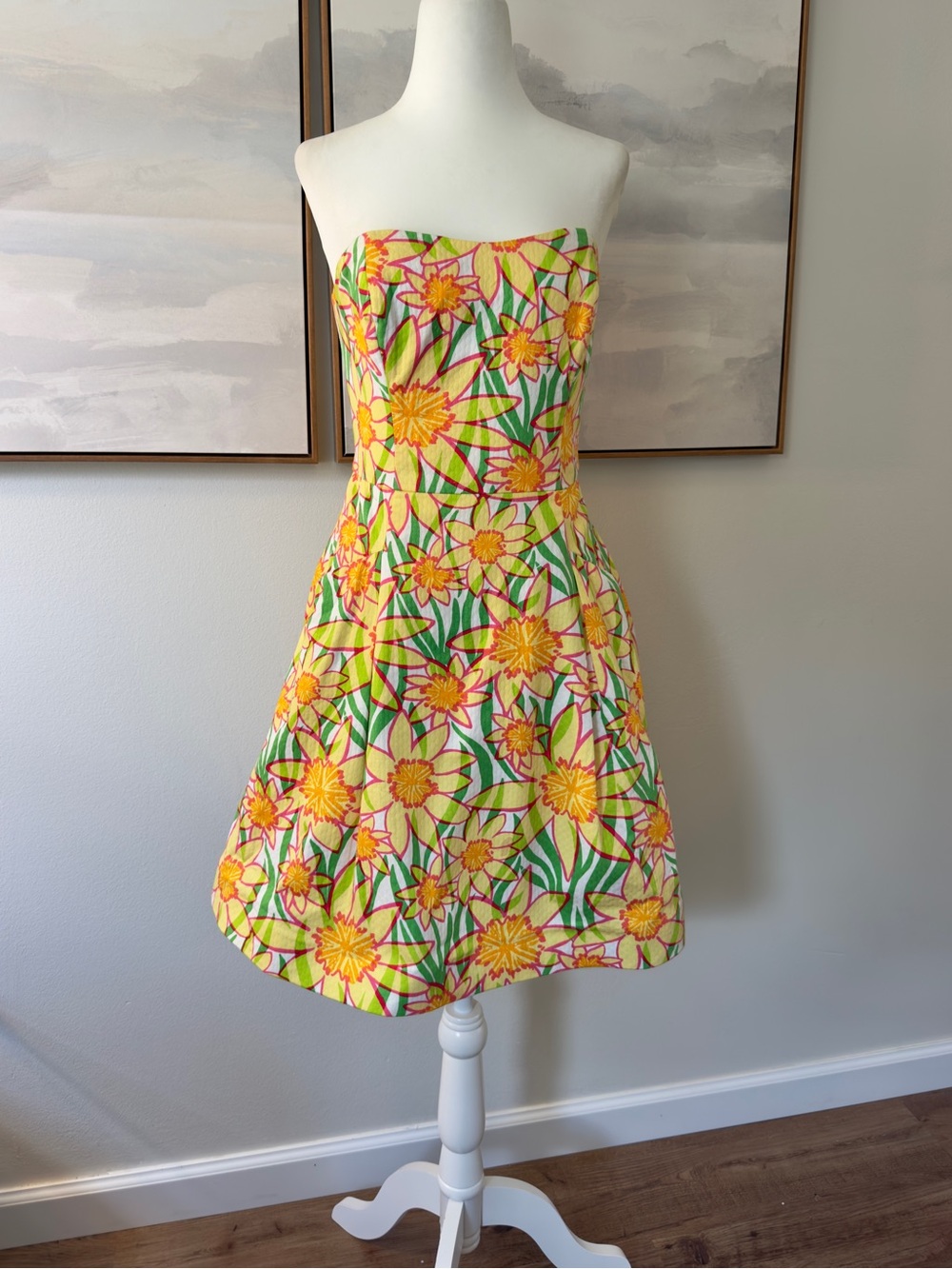 Lilly Pulitzer Strapless Floral Fit & Flare Mini Dress
